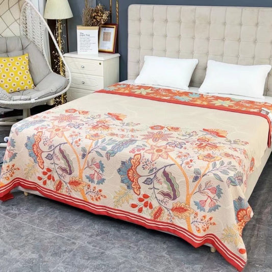 Thick Pure Cotton Blanket with Eight Layers - 230*250 brocade towel blanket - blanket