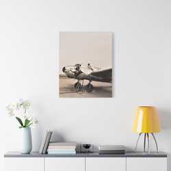 Refueling Mid-Contintent Chief Line Omaha Airport 1939 Satin Canvas Stretched 24" x 30" (Vertical) 1.5"