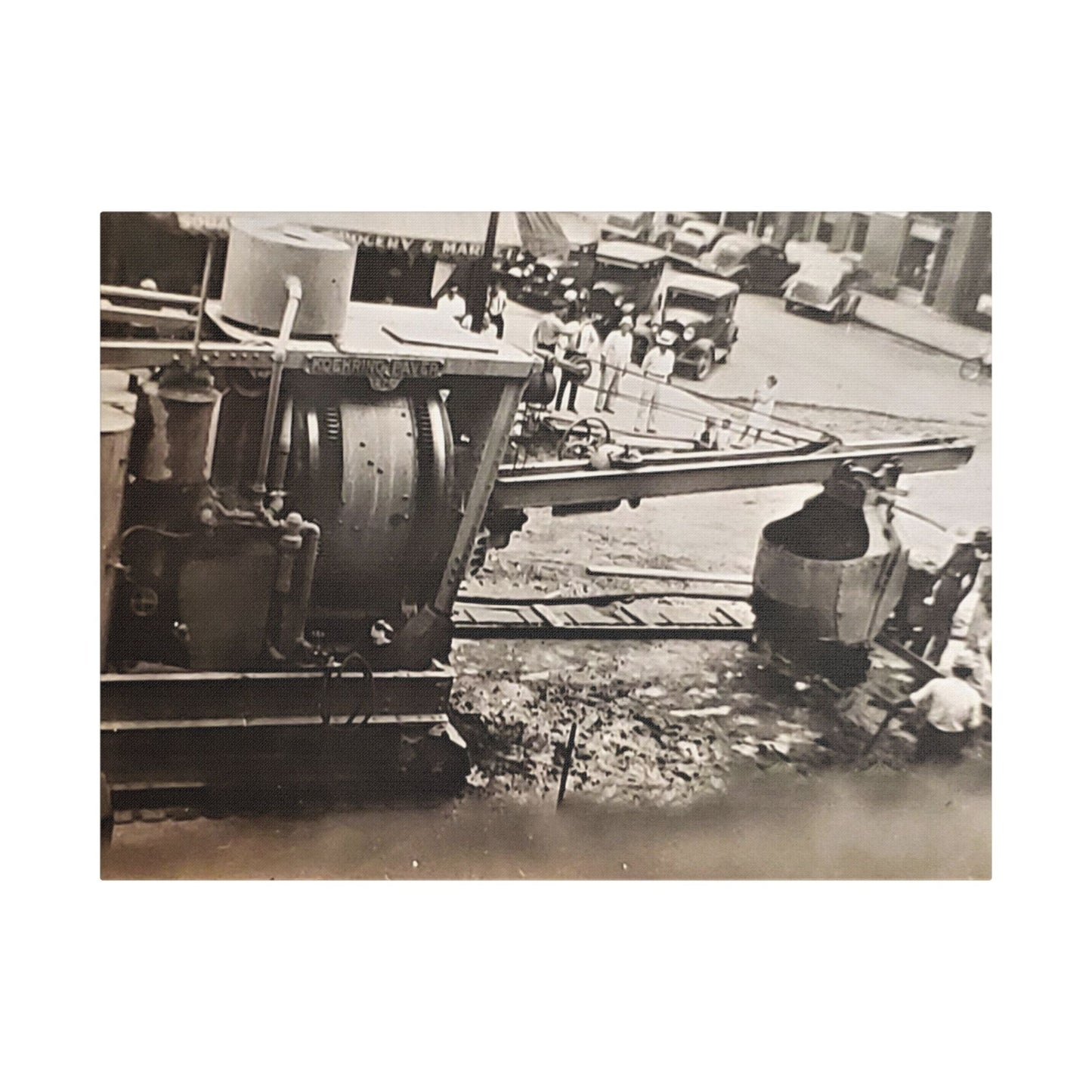 Concrete Worker Satin Canvas Stretched 24″ x 18″ (Horizontal) 1.5"