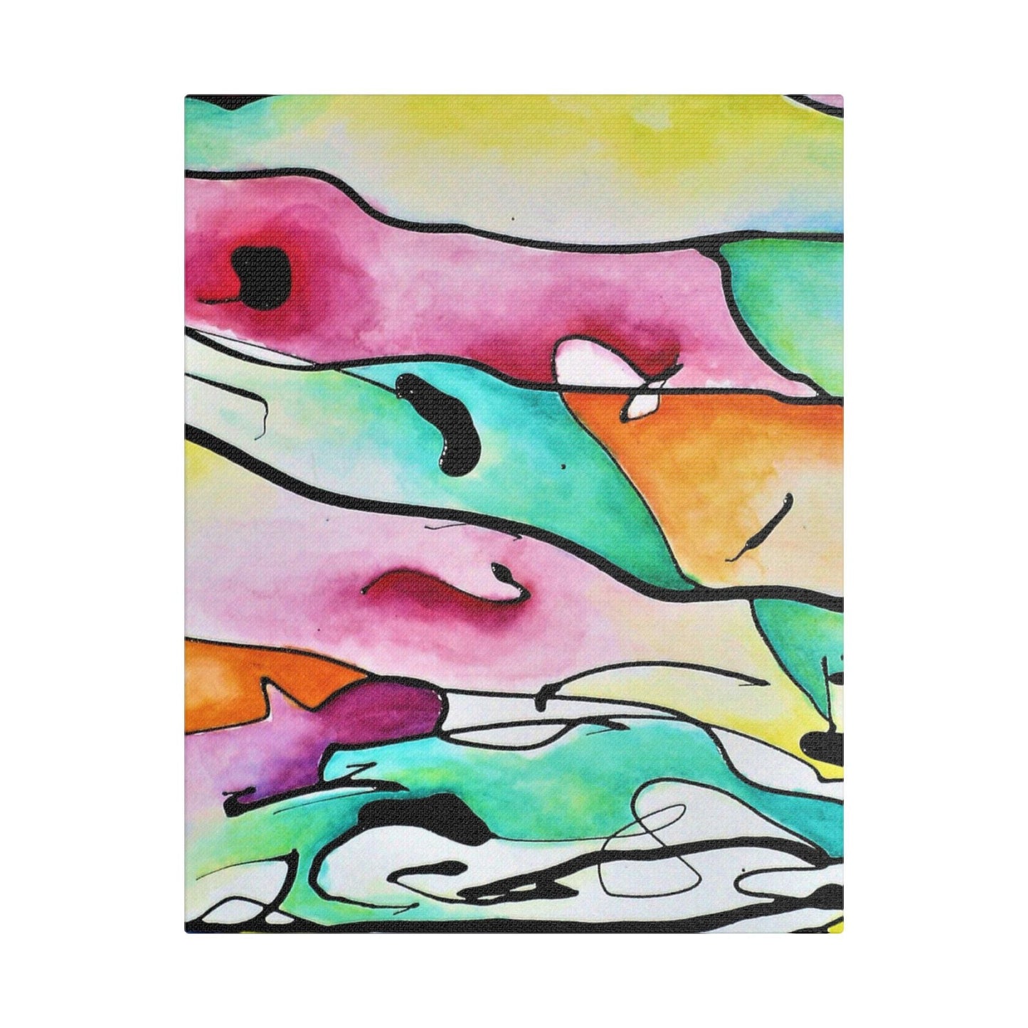 Shredded Paper Satin Canvas Stretched 11″ x 14″ (Vertical) 1.5"