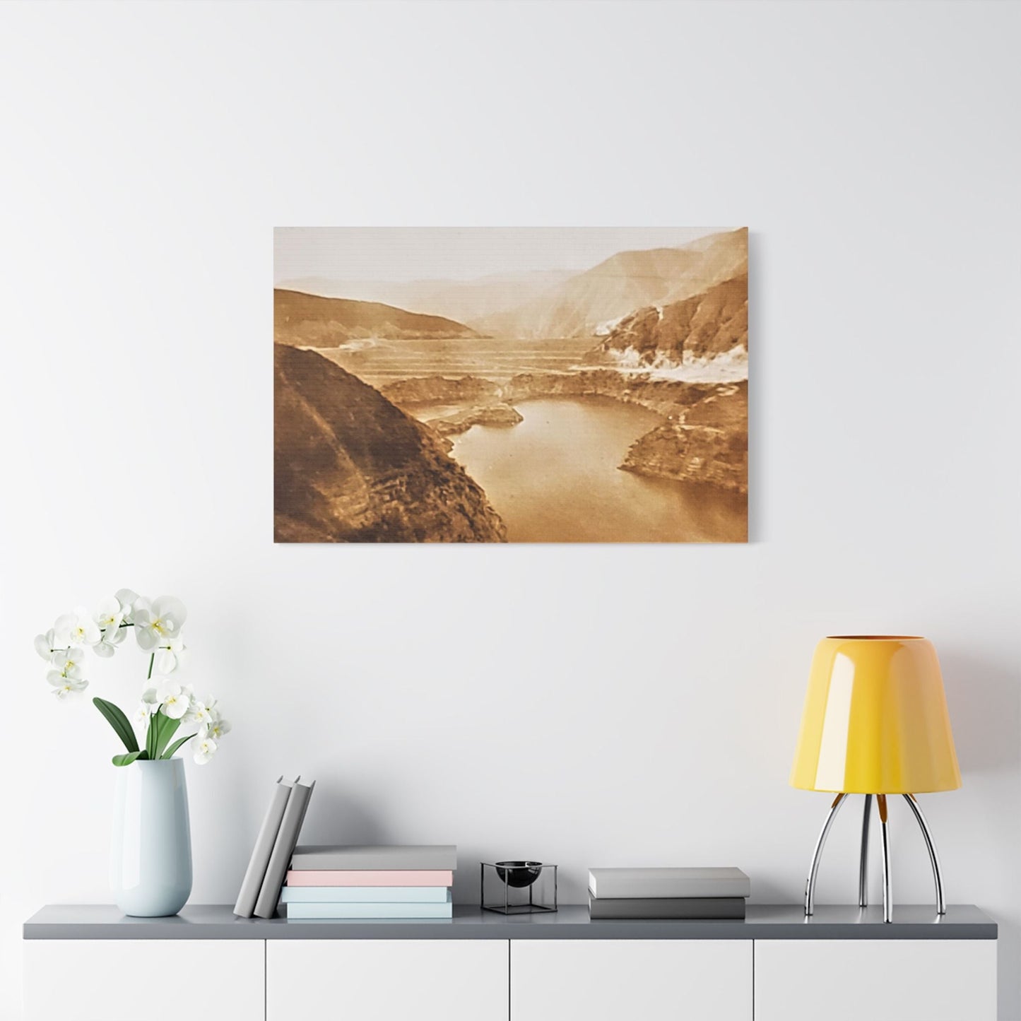 San Gabriel Dirt Fill Dam 1 Satin Canvas Stretched 36″ x 24″ (Horizontal) 1.5"
