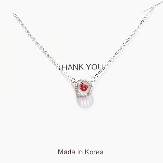 Red Heart Silver-Plated Necklace Kia Day Design