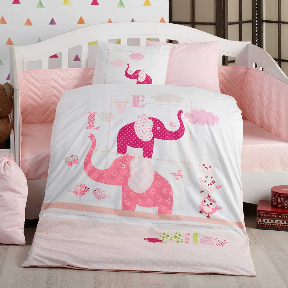 Hobby Pretty Pink Baby Duvet Cover Set Kia Day Design
