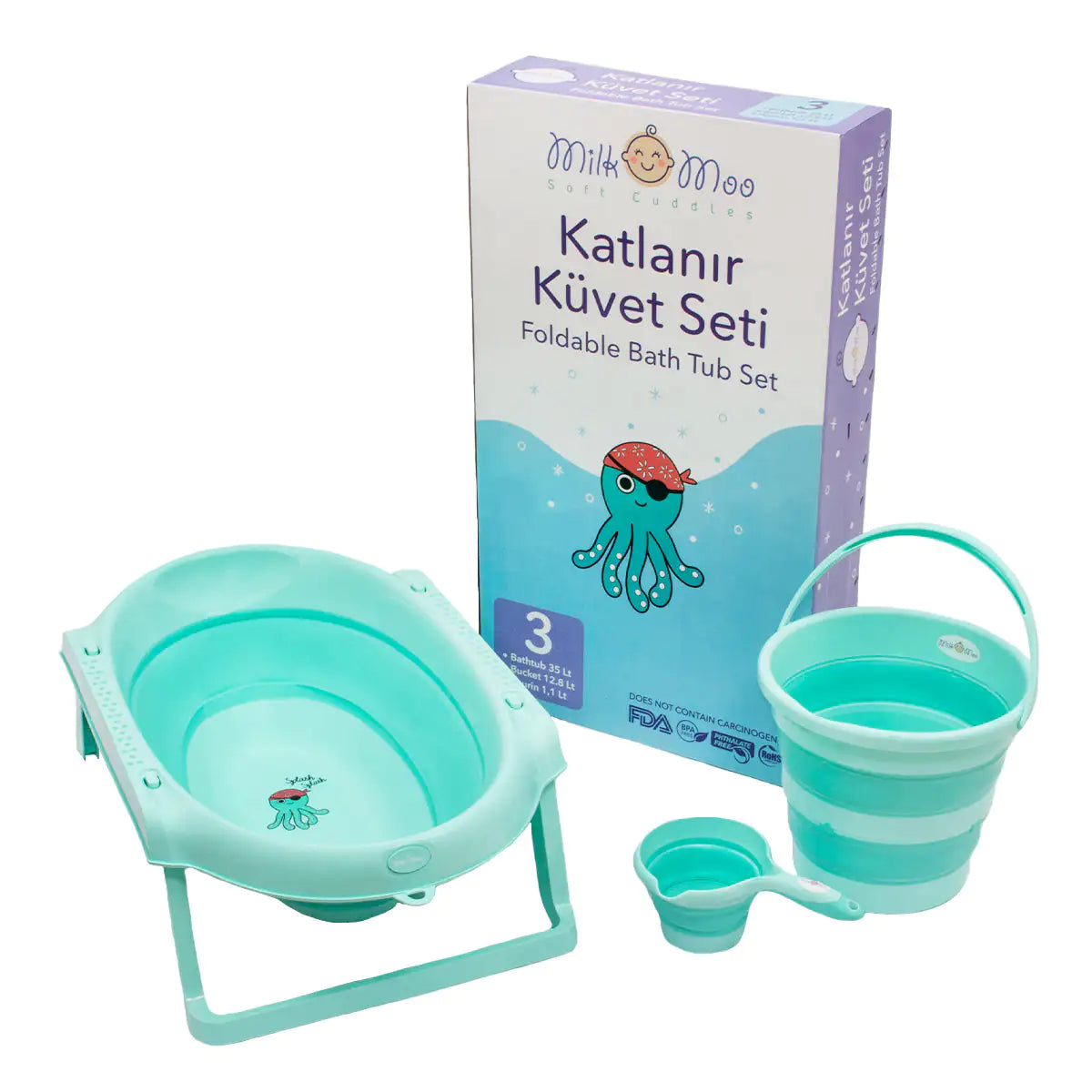 Milk&Moo Baby Bathtub Set Kia Day Design