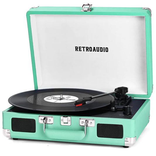 Bluetooth 3-Speed Portable Suitcase Record Player - Kia Day Design