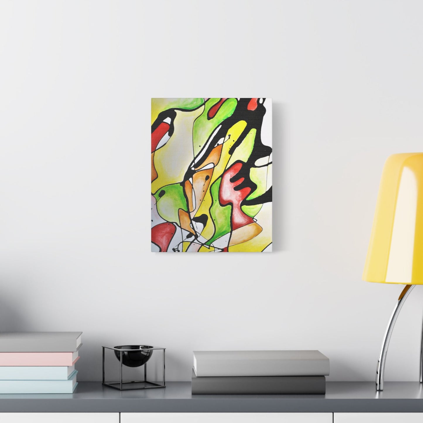 Red Mushroom Satin Canvas Stretched