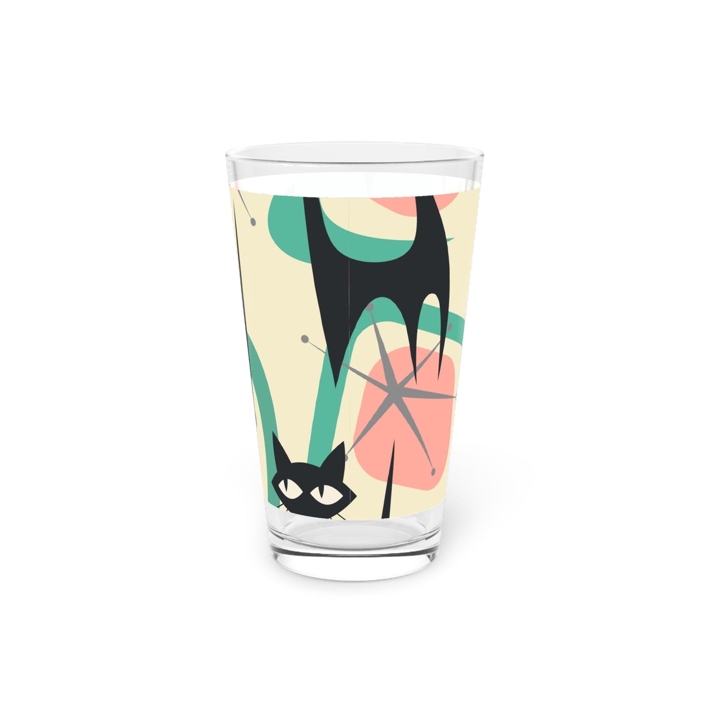 Whimsical Cat Pint Glass – 16oz - - drinkware