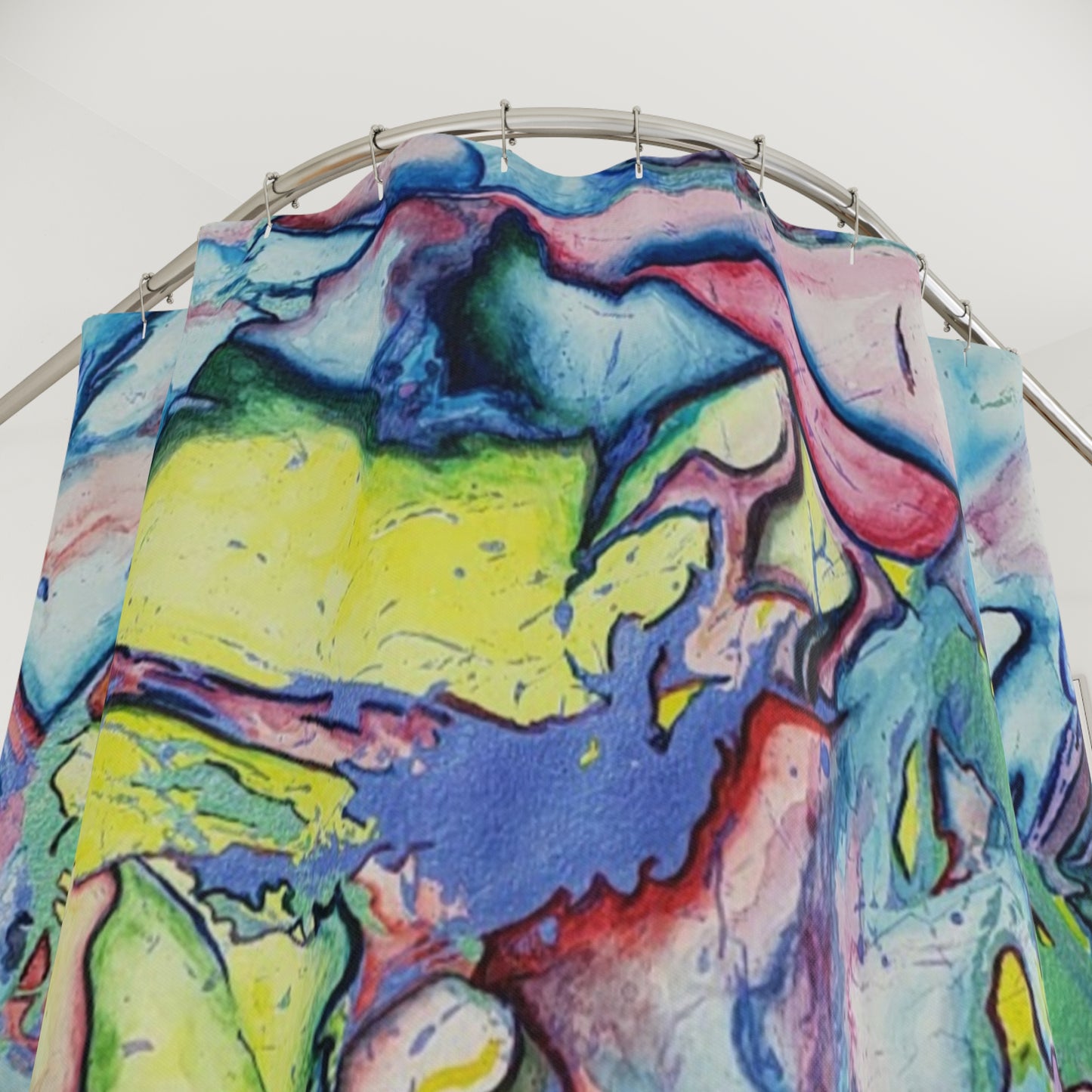 Alien Vibrant Abstract Shower Curtain - Kia Day Design