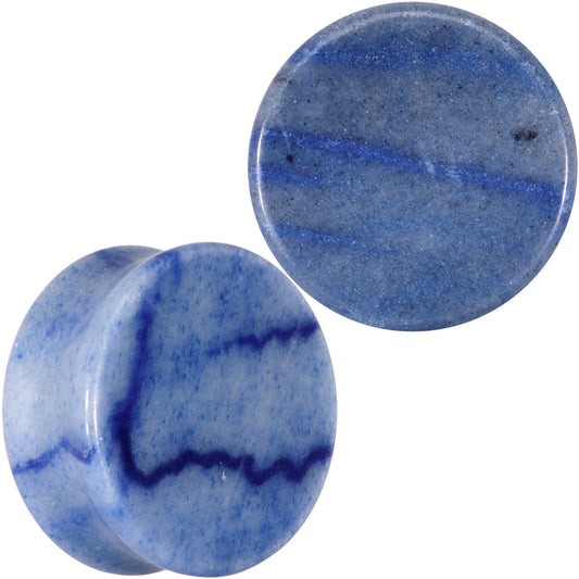 Natural Blue Aventurine Stone Saddle Plug Set - - PLUG Saddle