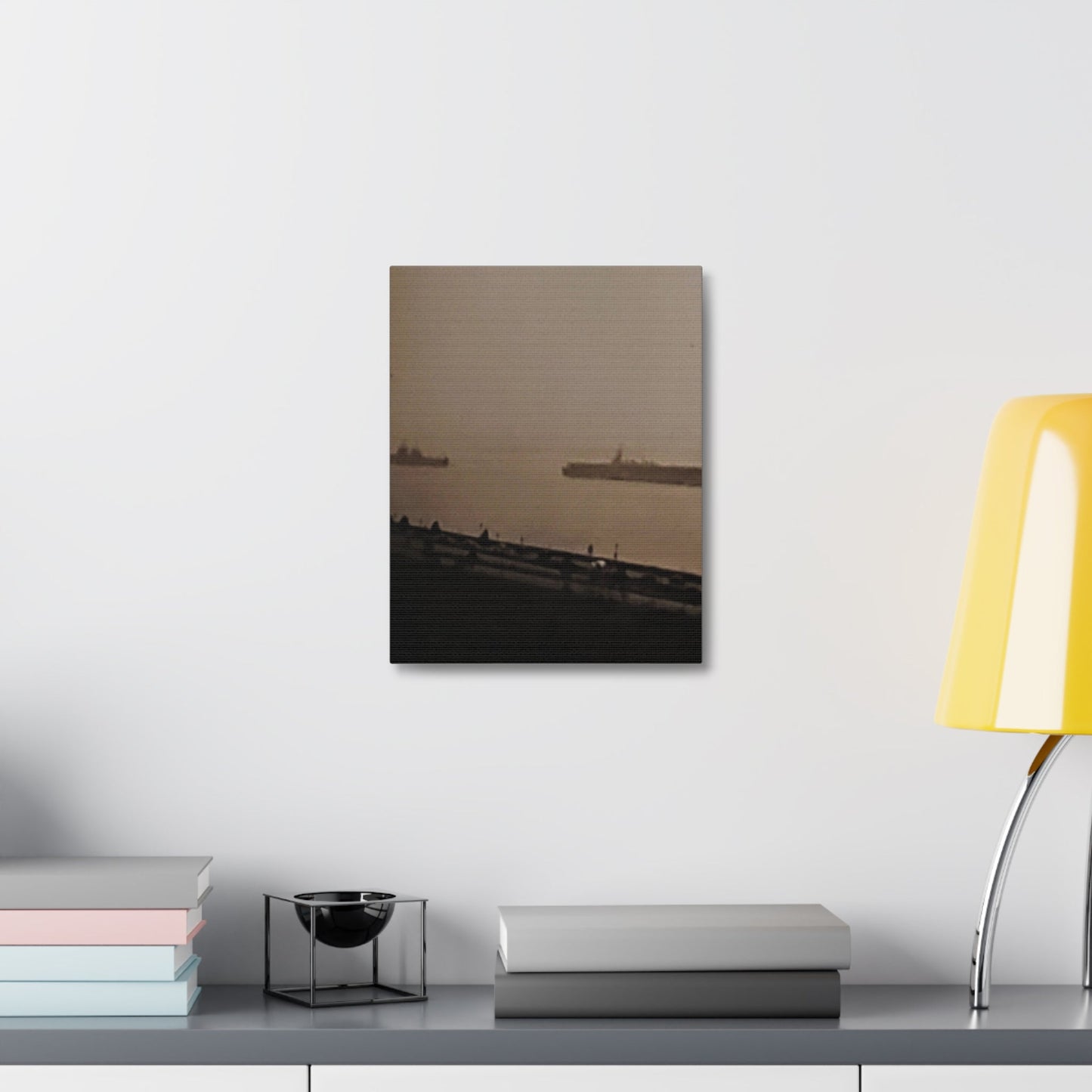 Navy Day New York Hudson River October 27th 1945 War Ships Stretched Canvas 1.5" 11″ x 14″