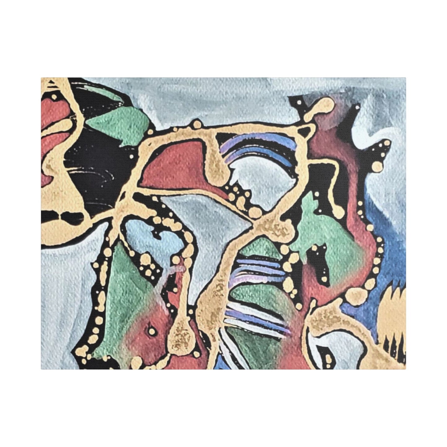 Angry Cat Satin Canvas Stretched 30" x 24" (Horizontal) 1.5"