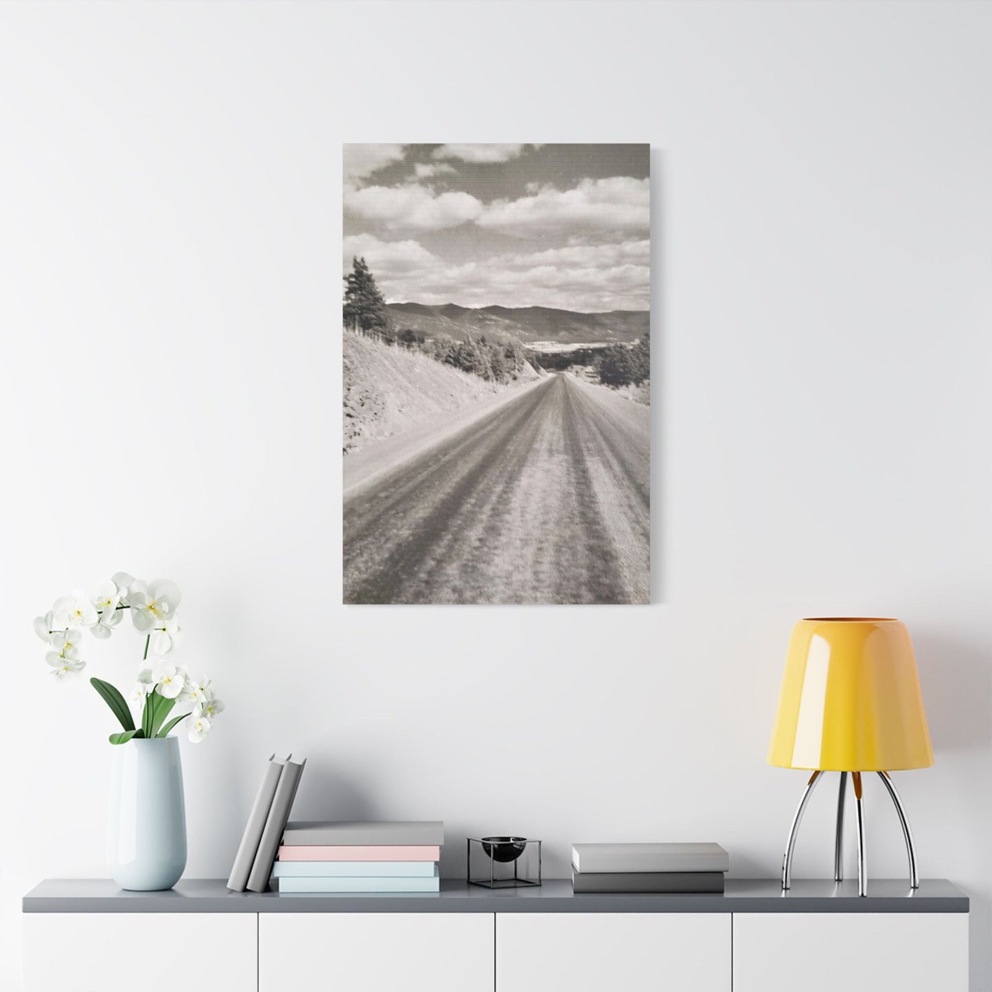 Western Road Satin Canvas Stretched
