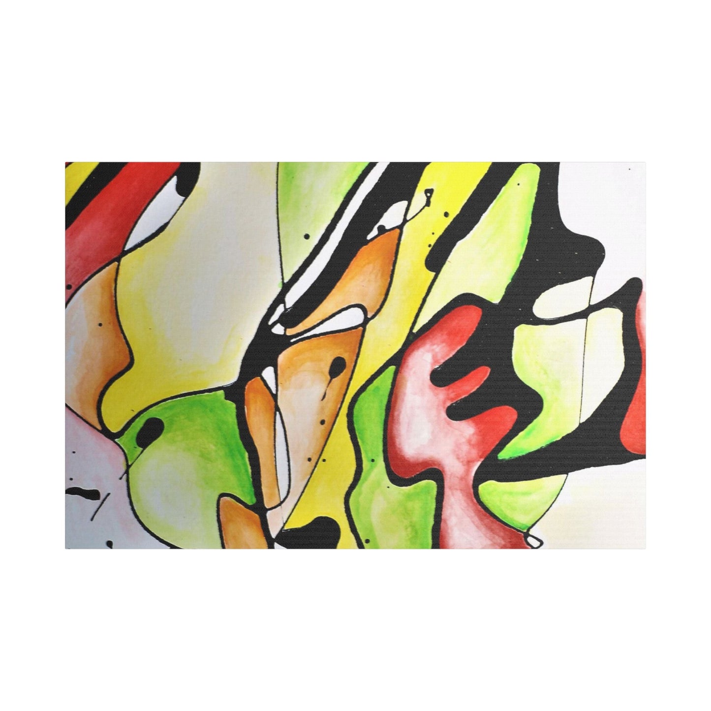 Red Mushroom Satin Canvas Stretched 36″ x 24″ (Horizontal) 1.5"