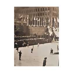 Rockefeller Plaza Easter 1945 Satin Canvas Stretched