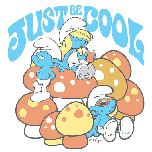 Smurfs Just Be Cool T-Shirt - White - - mens tee