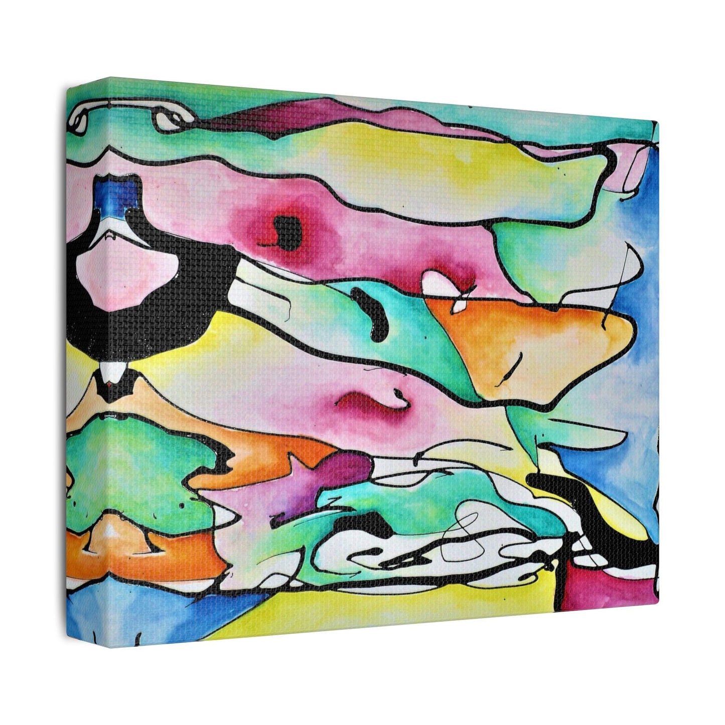 Shredded Paper Satin Canvas Stretched