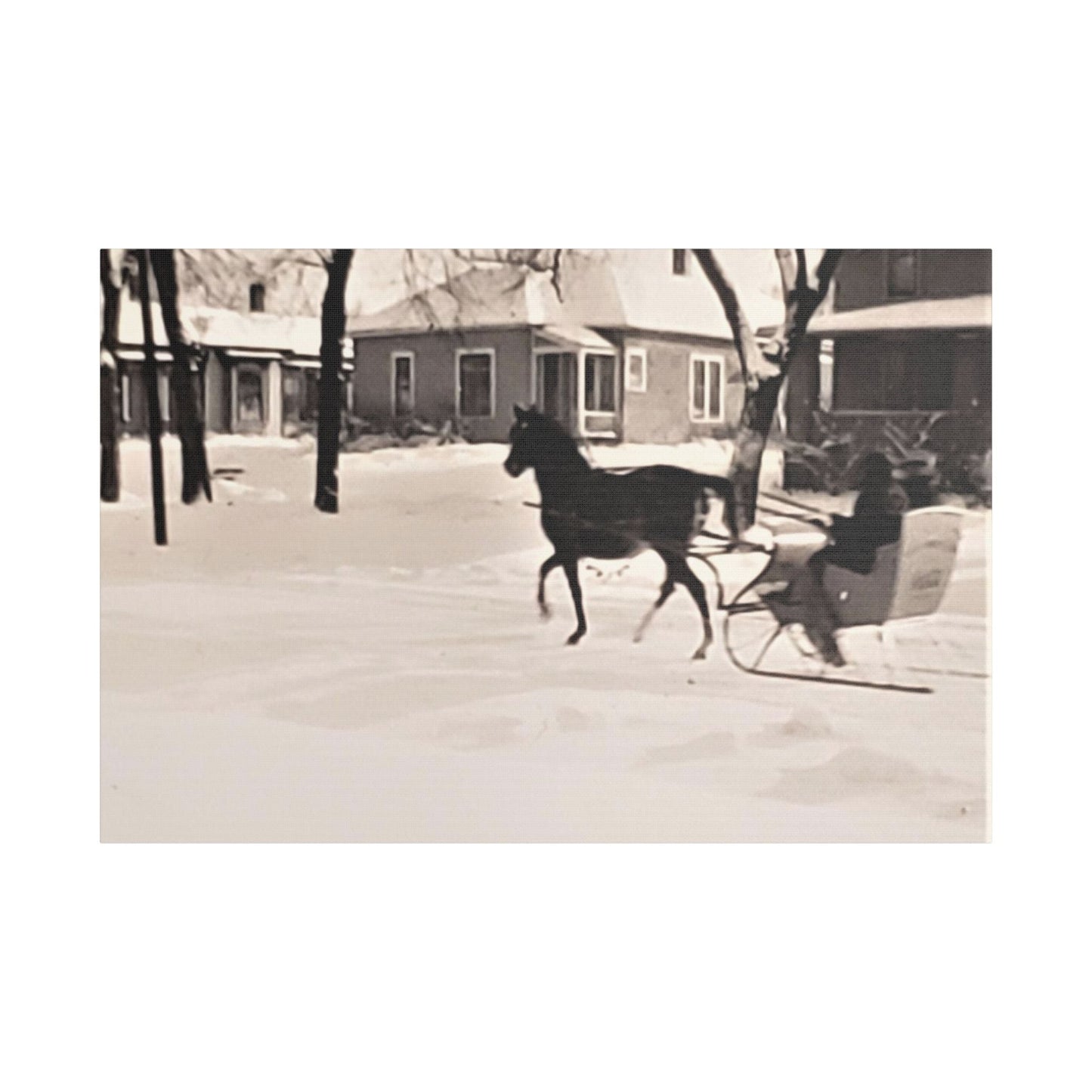 Carriage Ride Satin Canvas Stretched 36″ x 24″ (Horizontal) 1.5"