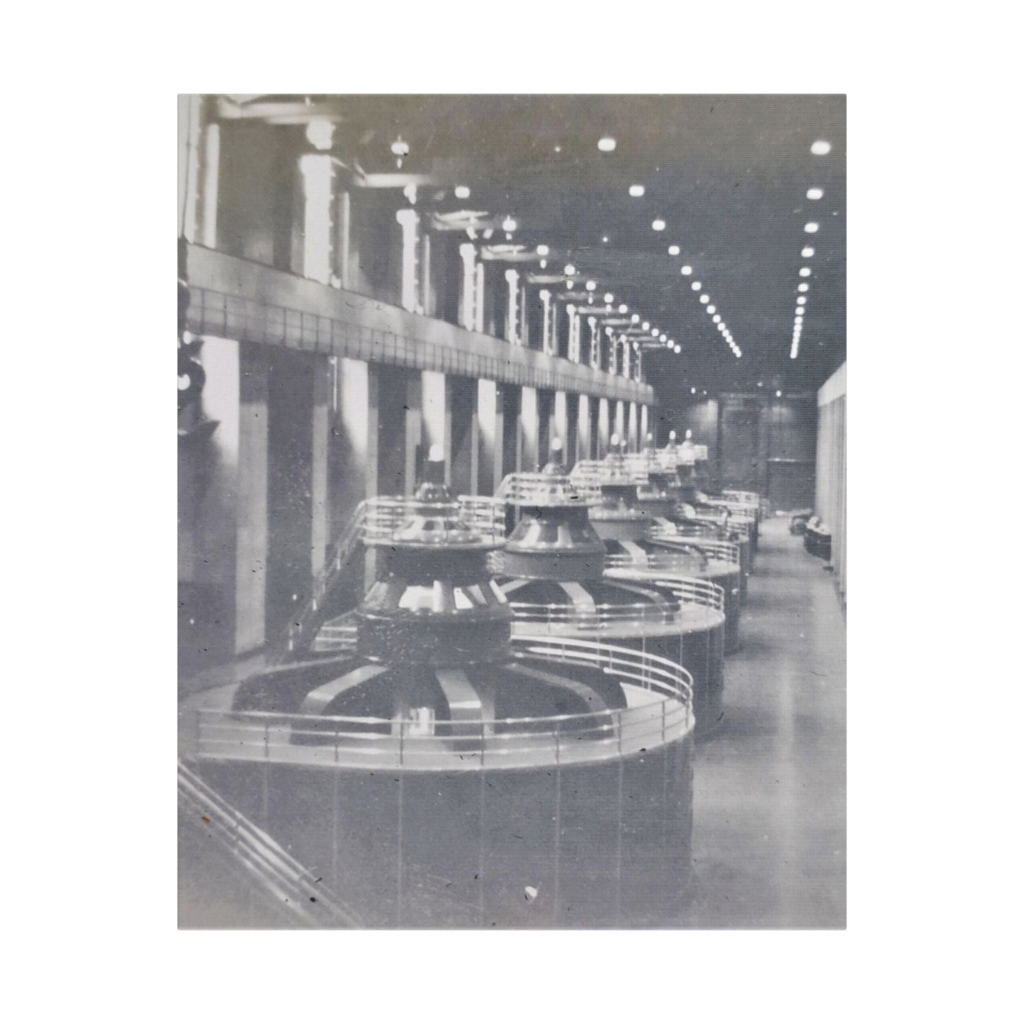Boulder Dam Powerhouse Satin Canvas Stretched