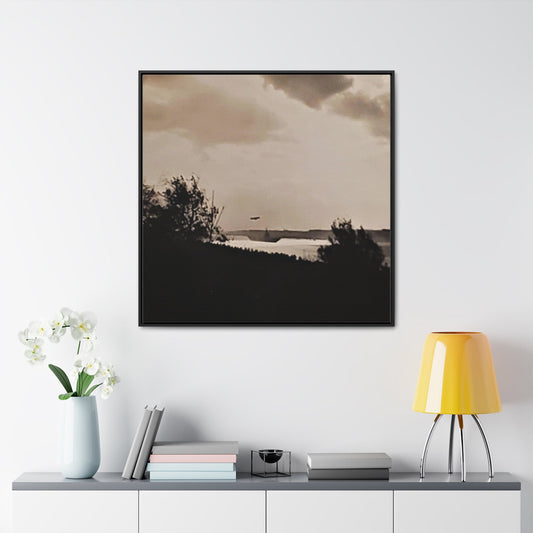 Navy Day New York October 27th 1945 Plane Gallery Canvas Wraps Square Frame 36″ x 36″ 1.25" Black