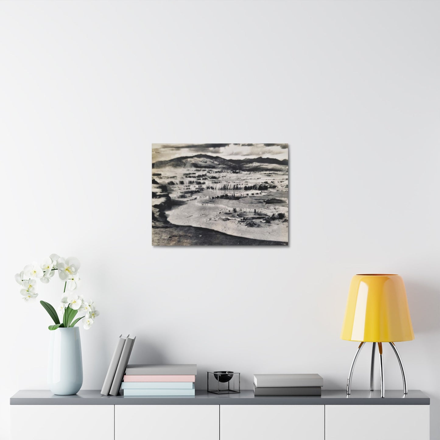 Springs at top of Jupiter Terrace Yellowstone Stretched Canvas 1.5" 24″ x 18″