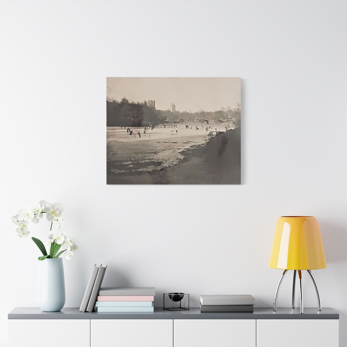 Central Park Satin Canvas Stretched