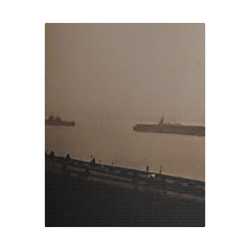 Navy Day New York October 27th 1945 War Ships Satin Canvas Stretched