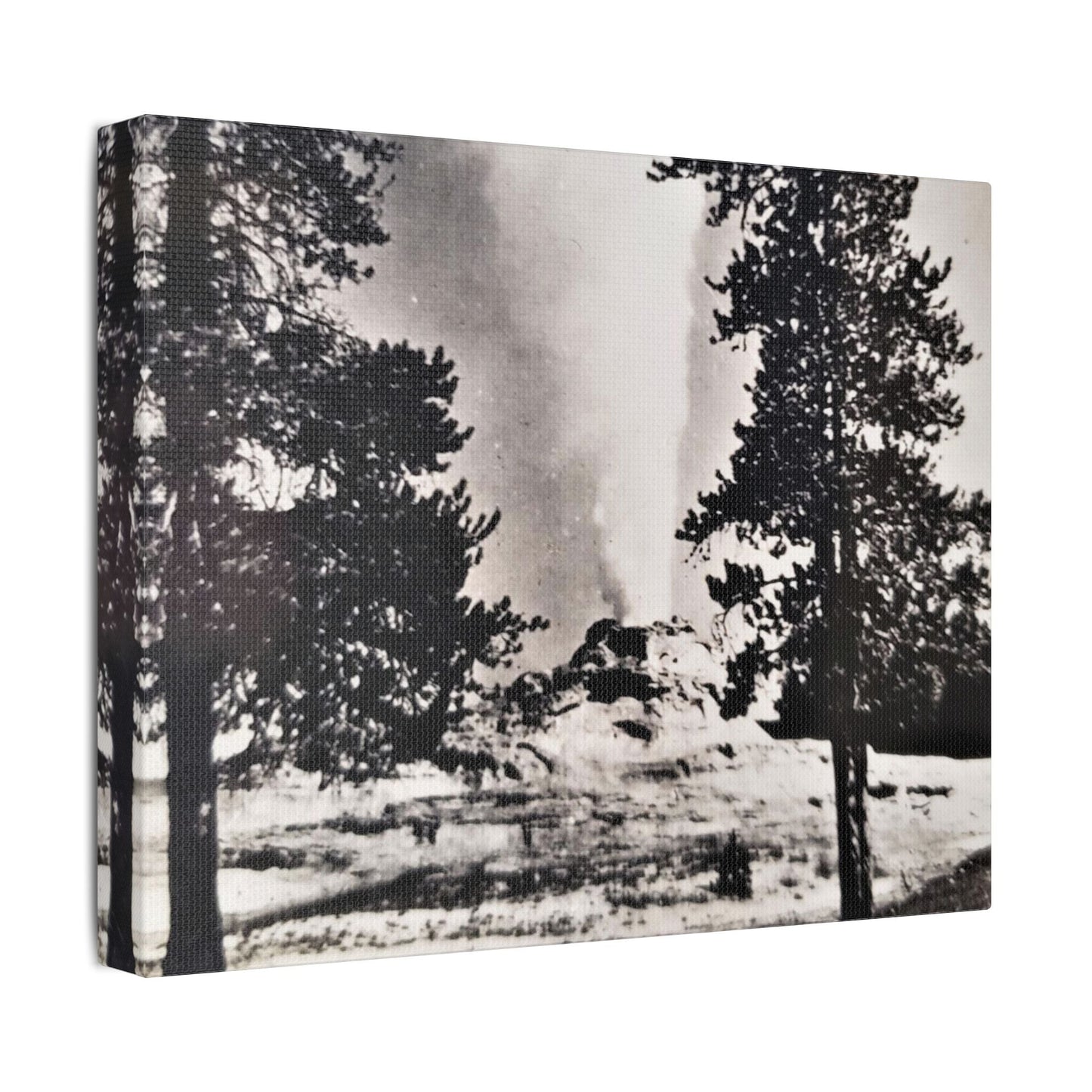Castle Geyser Yellowstone Satin Canvas Stretched