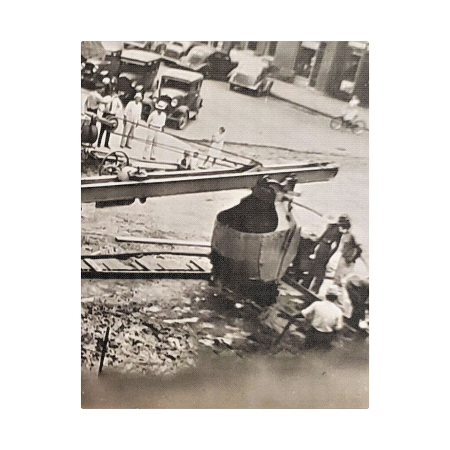 Concrete Worker Satin Canvas Stretched 11″ x 14″ (Vertical) 1.5"