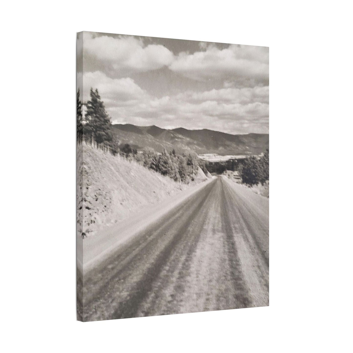 Western Road Satin Canvas Stretched