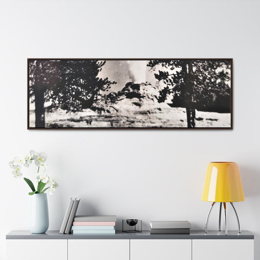 Castle Geyser Yellowstone Gallery Canvas Wraps Horizontal Frame 60″ x 20″ Walnut 1.25"