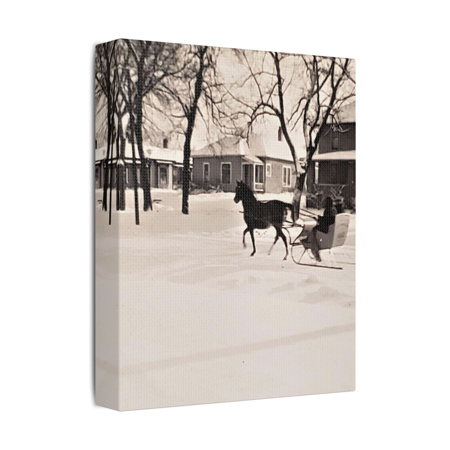 Carriage Ride Satin Canvas Stretched
