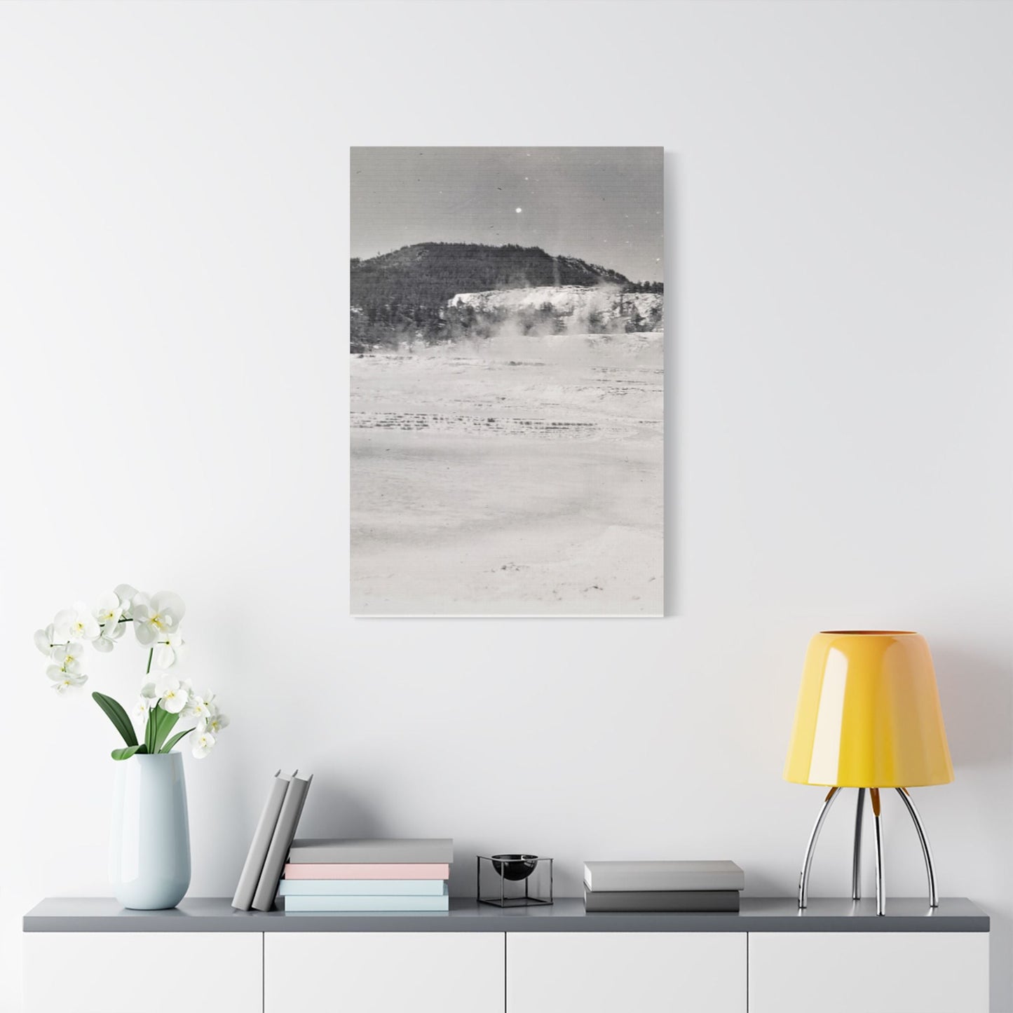 Mammoth Hot Springs Yellowstone Satin Canvas Stretched 24″ x 36″ (Vertical) 1.5"