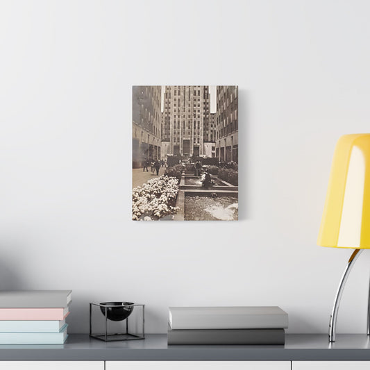 Rockefeller Plaza Satin Canvas Stretched