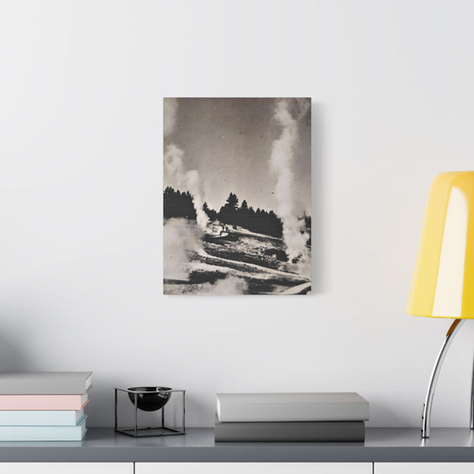 Norris Geyser Yellowstone Satin Canvas Stretched