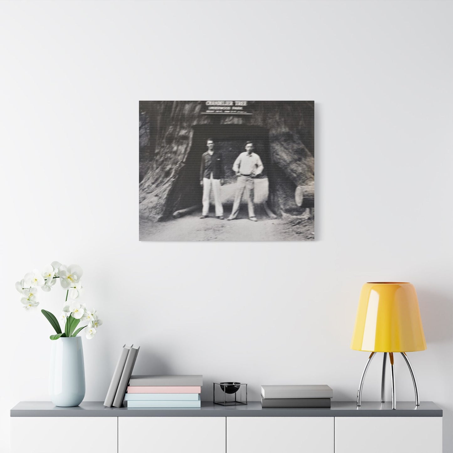 Chandelier Redwood Tree Satin Canvas Stretched