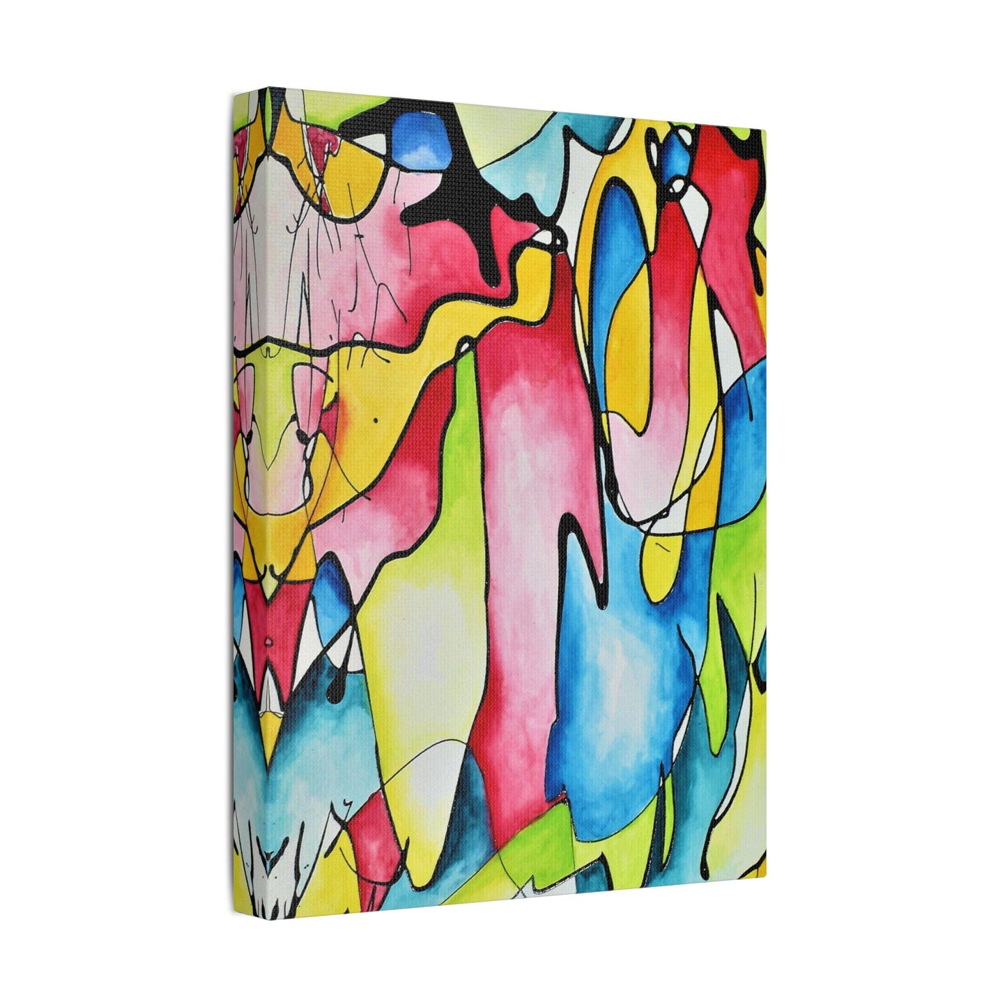 Blue Flame Satin Canvas Stretched
