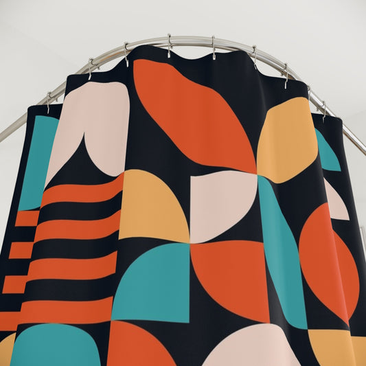 Modern Geometric Shower Curtain - Kia Day Design
