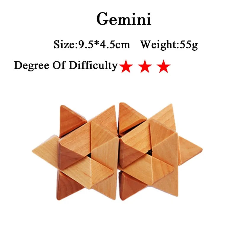 3D Wooden Brain Teaser Game - Kia Day Design