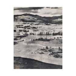 Springs at top of Jupiter Terrace Yellowstone Satin Canvas Stretched