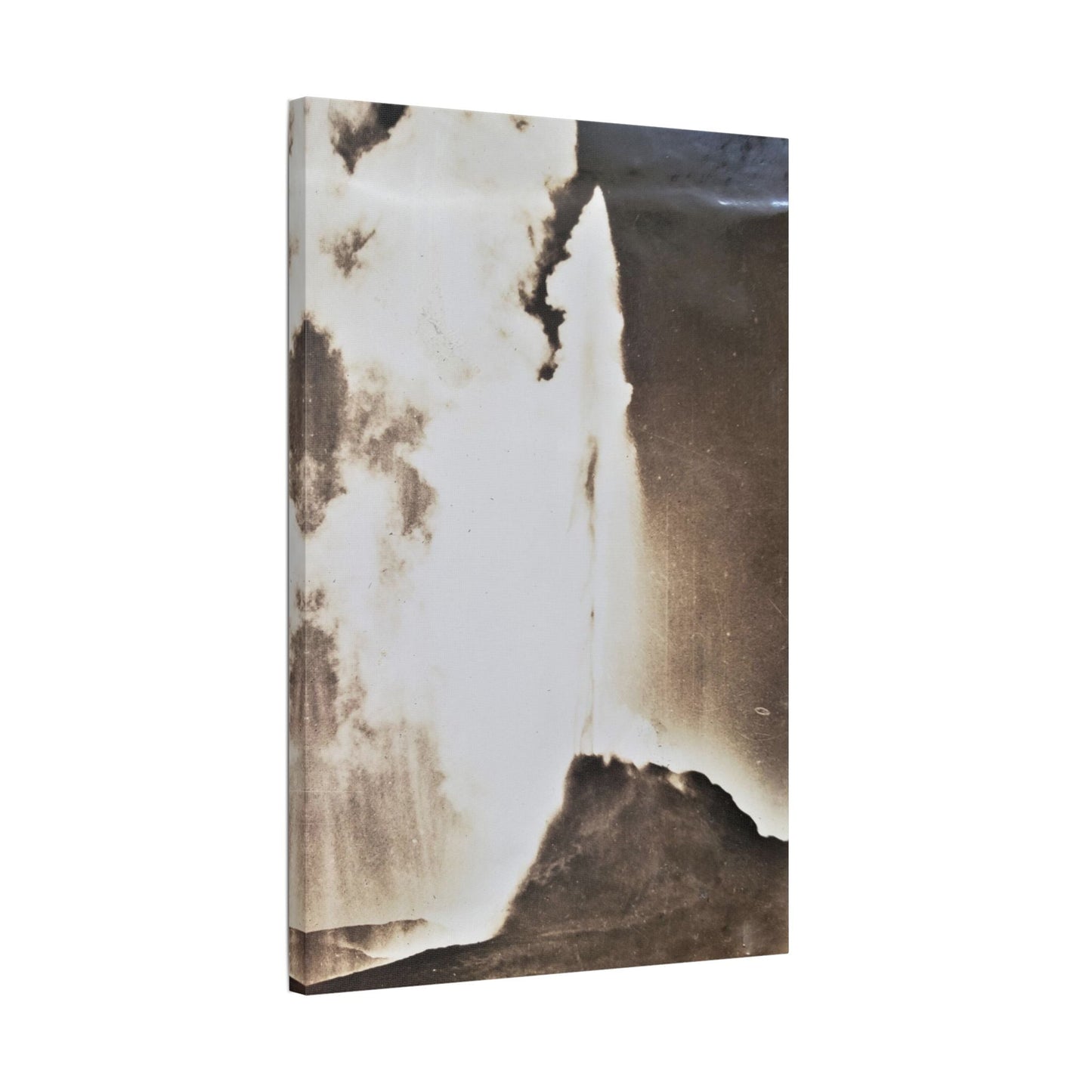White Dome Geyser Yellowstone Satin Canvas Stretched