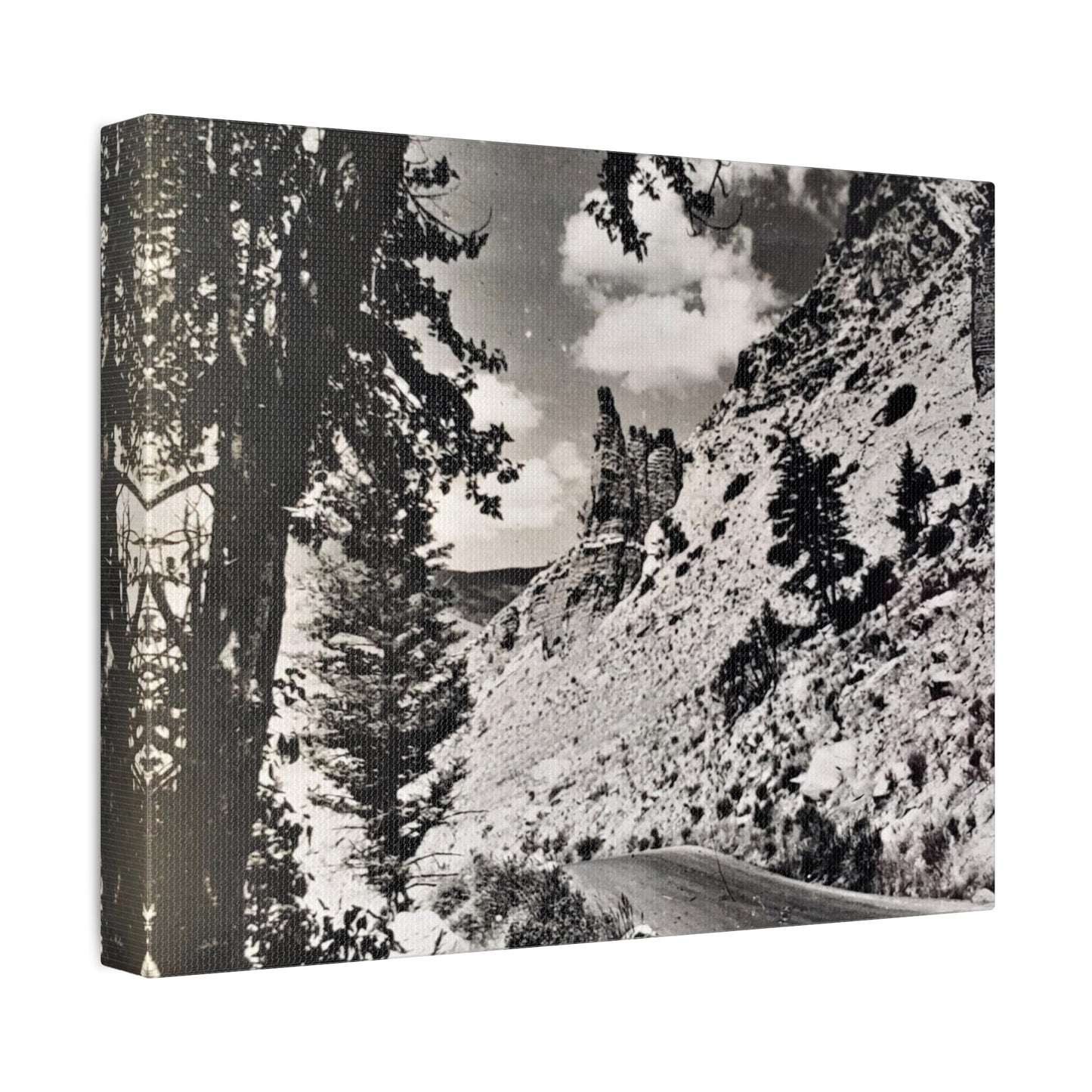 Eagles Nest Rock Yellowstone Stretched Canvas