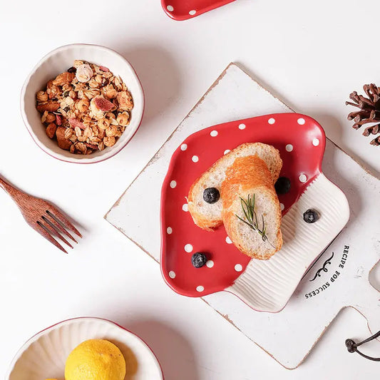 Ceramic Red Mushroom Tableware - Kia Day Design
