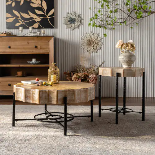 2 Piece Cedar Coffee Table Set - - tables