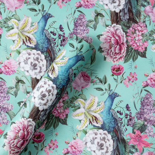 RUSPEPA Scented Wrapping Paper - Mini Roll - Peacock Design - - wrapping paper