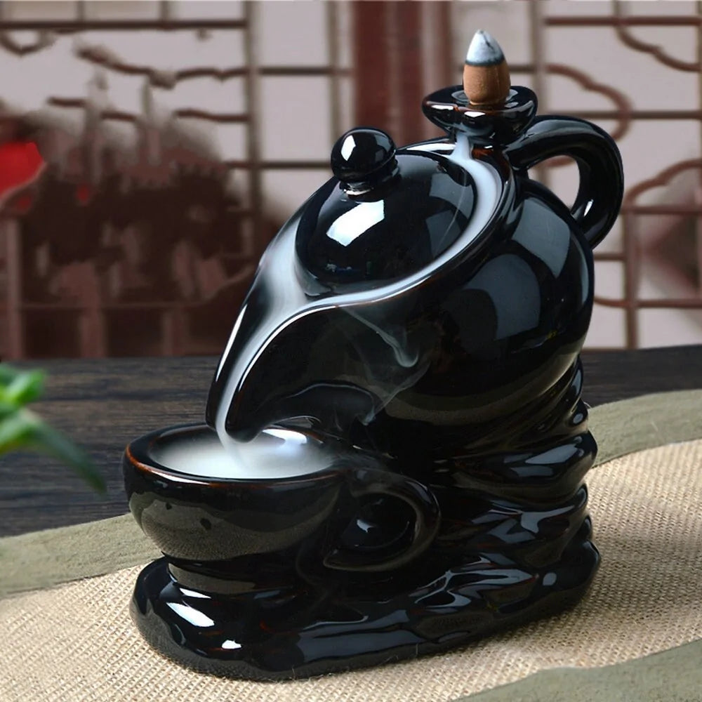 Teapot Ceramic Smoke Backflow Incense Kia Day Design