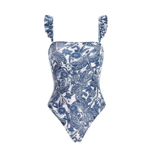 Alice Swimsuit with Skirt - Single ruffled one piece swimsuit - swimwear