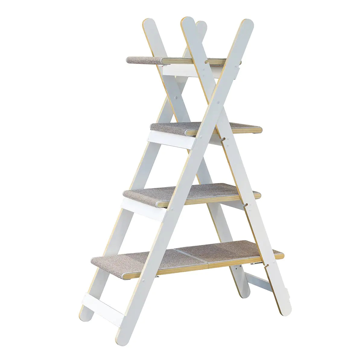 White Folding Cat Tree Cat Tower - - cat tree