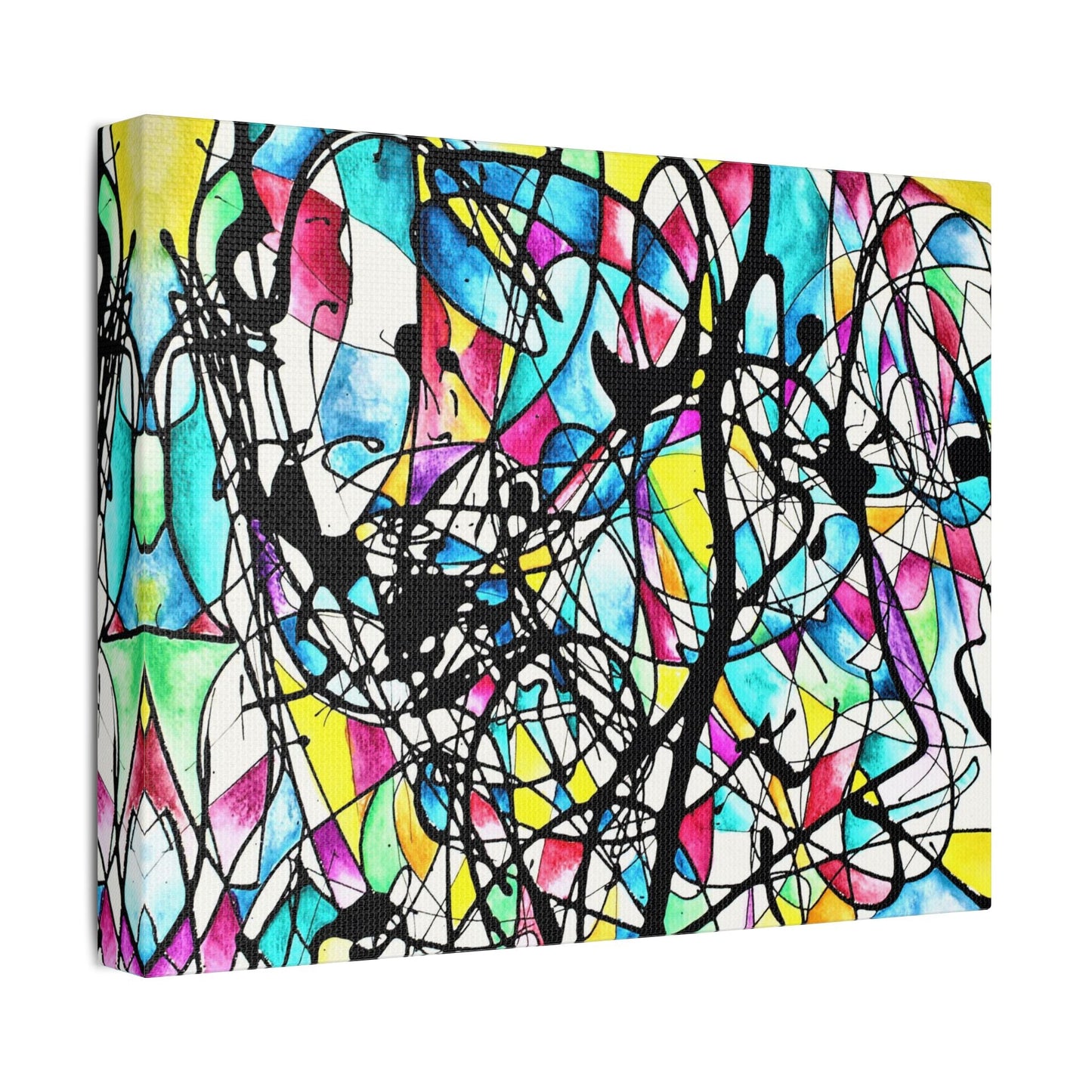 Kaleidoscope Satin Canvas Stretched