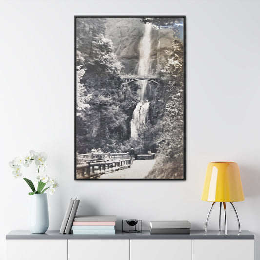 Multnomah Falls Oregon Gallery Canvas Wraps Vertical Frame 32″ x 48″ Premium Gallery Wraps (1.25″) Black