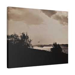 Navy Day New York October 27th 1945 Plane Satin Canvas Stretched